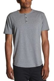AO Curved Hem Short Sleeve Henley at Nordstrom