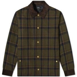 APC Alan Checked Jacket Military Khaki END US at End Clothing