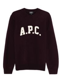 APC Jay varsity-logo crew-neck Sweater Red at Farfetch