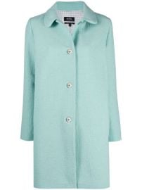 APC blue PoupxE9e single-breasted coat for women  F01416PCAAZ at com at Farfetch