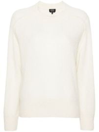 APC seam-detail Wool Blend Jumper White at Farfetch