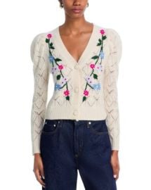 AQUA AQUA 100 Cashmere Embroidered Cardigan - Exclusive Bloomingdale39s at Bloomingdales