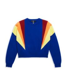 AQUA AQUA Girls Cashmere Colorblock Panel Crewneck - Big Kid Bloomingdales at Bloomingdales