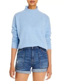 AQUA AQUA Rolled Edge Mock Neck Cashmere Sweater - 100 Exclusive   Bloomingdales at Bloomingdales