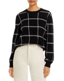 AQUA AQUA Windowpane Cashmere Crewneck Sweater - 100 Exclusive Bloomingdales at Bloomingdales