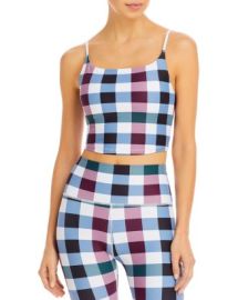 AQUA AQUA Yoga Gingham Longline Sports Bra - 100 Exclusive Bloomingdales at Bloomingdales