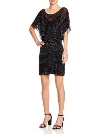 AQUA Beaded Flutter Sleeve Dress at Bloomingdales