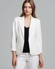 AQUA Blazer - Patch Pocket Ponte in white at Bloomingdales