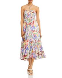 AQUA Brushstroke Floral Print Midi Dress - 100 Exclusive   Bloomingdales at Bloomingdales