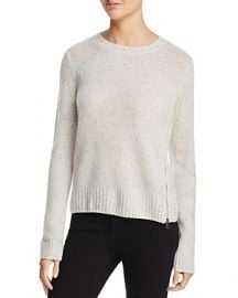 AQUA CASHMERE ZIP DETAIL DONEGAL CASHMERE SWEATER  at Bloomingdales