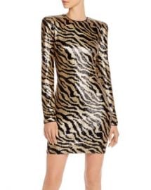 AQUA Capsule Zebra-Stripe Sequined Dress - 100  Exclusive  Women - Bloomingdale s at Bloomingdales