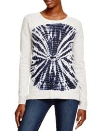 AQUA Cashmere Circle Tie Dye Sweater in White at Bloomingdales