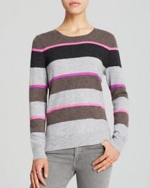 AQUA Cashmere Sweater - Multi Stripe HighLow at Bloomingdales