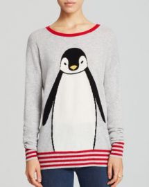 AQUA Cashmere Sweater - Penguin Intarsia at Bloomingdales