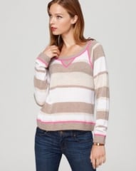 AQUA Cashmere Sweatshirt - Stripe at Bloomingdales