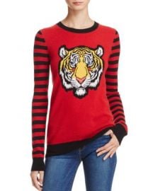 AQUA Cashmere Tiger Intarsia Sweater- 100  Exclusive at Bloomingdales