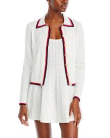 AQUA Collared Contrast Piping Cardigan - Exclusive Bloomingdales at Bloomingdales