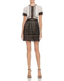 AQUA Color Block Lace Dress at Bloomingdales