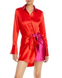 AQUA Color Block Tie Wrap Mini Dress - 100 Exclusive   Bloomingdales at Bloomingdales