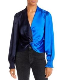 AQUA Color Blocked Twist Front Top - 100 Exclusive   Bloomingdales at Bloomingdales