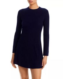 AQUA Contour Ribbed Cashmere Mini Dress - 100 Exclusive Bloomingdales at Bloomingdales