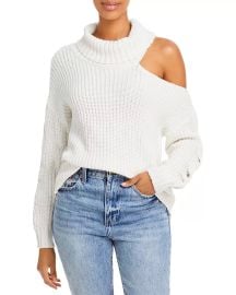 AQUA Cotton Cutout Turtleneck Sweater - 100 Exclusive   Bloomingdales at Bloomingdales