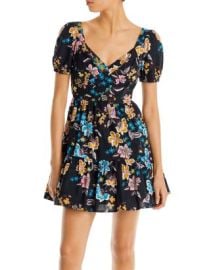 AQUA Cotton Floral Open Back Mini Dress - 100 Exclusive Bloomingdales at Bloomingdales