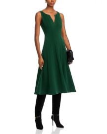 AQUA Crepe V Neck Midi Dress - Exclusive Bloomingdales at Bloomingdales