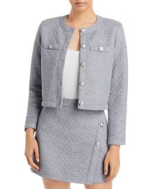 AQUA Cropped Knit Blazer  Quilted Mini Skirt   Bloomingdales at Bloomingdales