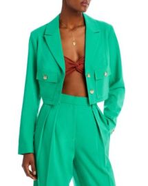 AQUA Cropped Linen Blend Blazer - 100 Exclusive Bloomingdales at Bloomingdales