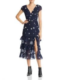 AQUA Daisy Faux-Wrap Floral-Print Midi Dress - 100  Exclusive Women - Bloomingdale s at Bloomingdales