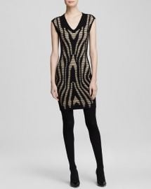 AQUA Dress - Anika Splice Knit V-Neck at Bloomingdales