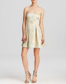 AQUA Dress - Floral Foil Print Pleated Skirt Mini at Bloomingdales