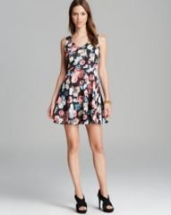 AQUA Dress - Sleeveless Floral Scuba Skater at Bloomingdales