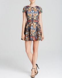 AQUA Dress - Sunrise Kaleidoscope Scuba Cap Sleeve at Bloomingdales