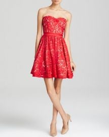 AQUA Dress - Sweetheart Neck Strapless Lace at Bloomingdales