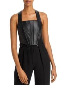 AQUA Farra Faux Leather Corset Top - 100 Exclusive Bloomingdales at Bloomingdales