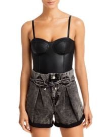 AQUA Faux Leather Bustier Bodysuit - 100 Exclusive   Bloomingdales at Bloomingdales