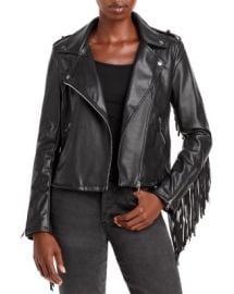 AQUA Faux Leather Fringe Moto Jacket - 100 Exclusive   Bloomingdales at Bloomingdales