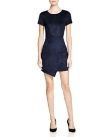 AQUA Faux Suede Dress in Navy at Bloomingdales