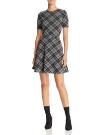 AQUA Flocked Plaid Skater Dress - 100  Exclusive Women - Bloomingdale s at Bloomingdales