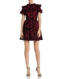 AQUA Flocked Ruffle-Sleeve Dress - 100  Exclusive at Bloomingdales