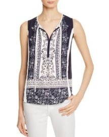 AQUA Floral Border Print Top - 100  Exclusive at Bloomingdales