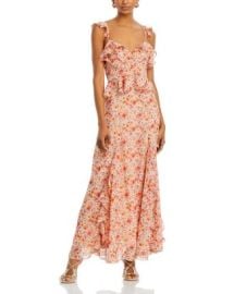 AQUA Floral Ruffle Trim Maxi Dress - 100 Exclusive Bloomingdales at Bloomingdales