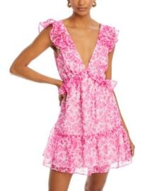 AQUA Floral Ruffle Trim Mini Dress - Exclusive Bloomingdales at Bloomingdales