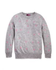 AQUA Girls  x27  Cashmere Embroidered Heart-Print Sweater  Big Kid - 100  Exclusive Kids - Bloomingdale s at Bloomingdales