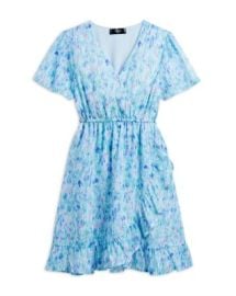 AQUA Girls Abstract Faux Wrap Dress Little Kid Big Kid - Exclusive Bloomingdales at Bloomingdales