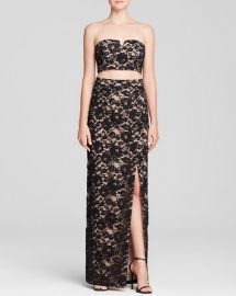 AQUA Gown - Strapless Lace at Bloomingdales