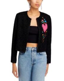 AQUA Heart Patch Boucleacute Jacket - 100 Exclusive Bloomingdales at Bloomingdales