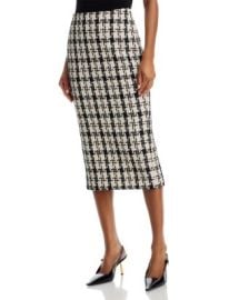 AQUA Houndstooth Tweed Midi Skirt - Exclusive Bloomingdale39s at Bloomingdales